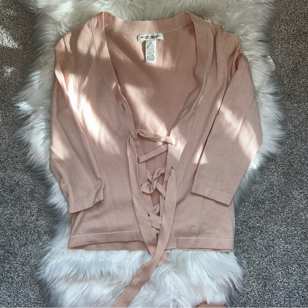Pink Tie-Front Silk and Cashmere Cardigan